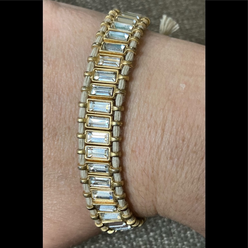 J. CREW Crystal Baguette Rope Bracelet